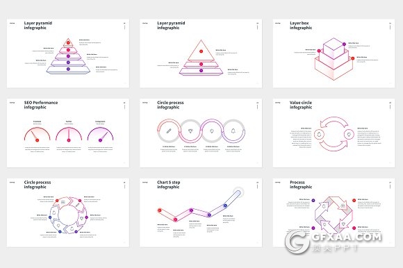 70页神作线性图形图表炫彩配色keynote模板 - 顶尖PPT