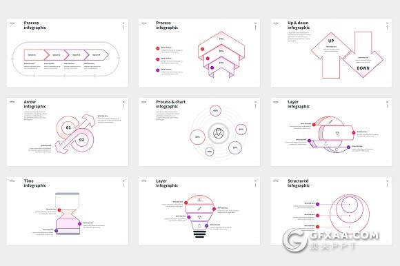 70页神作线性图形图表炫彩配色keynote模板 - 顶尖PPT
