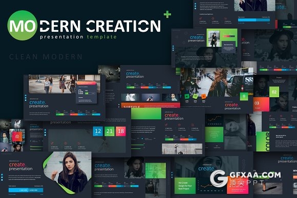 89页酷炫配色精致图形设计国外高端PPT模板 - 顶尖PPT