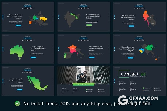 89页酷炫配色精致图形设计国外高端PPT模板 - 顶尖PPT