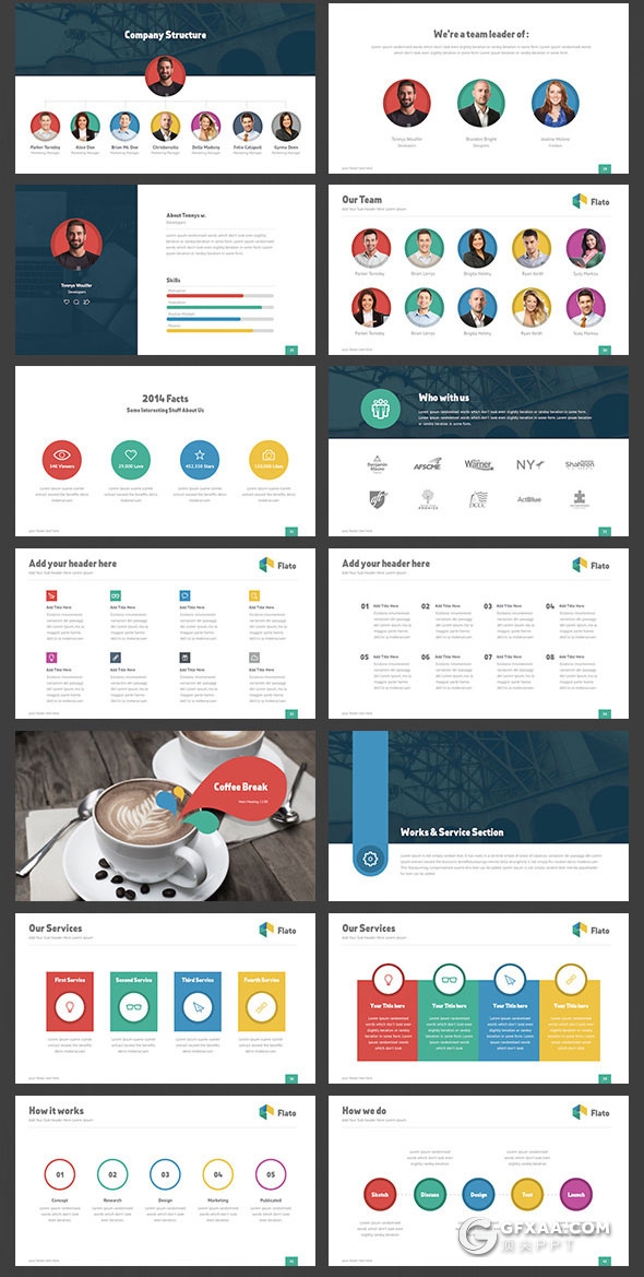 150页商务风格公司架构人员介绍keynote模板 - 顶尖PPT