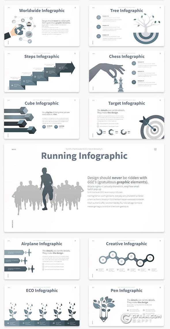 100页10种配色精致图形设计商务通用keynote模板 - 顶尖PPT