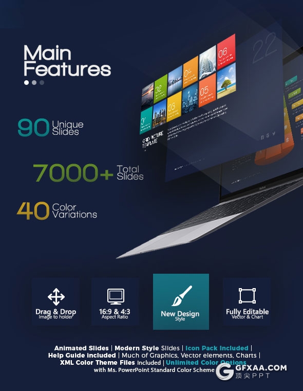 90页创意商务风格PPT模板41种主题配色 - 顶尖PPT