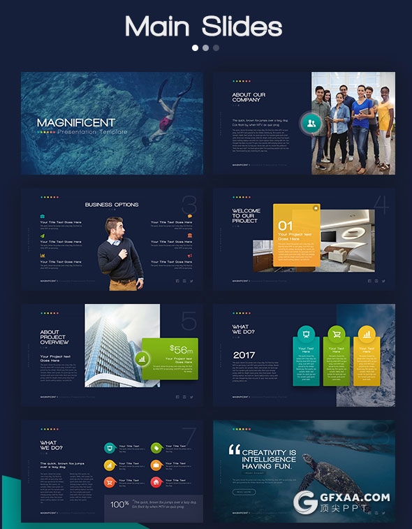 90页创意商务风格PPT模板41种主题配色 - 顶尖PPT