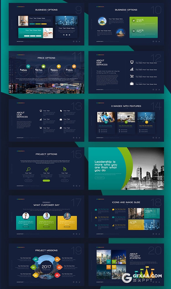 90页创意商务风格PPT模板41种主题配色 - 顶尖PPT