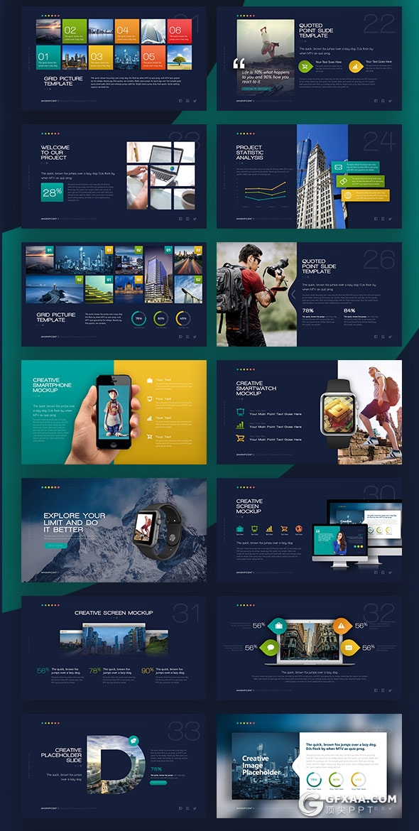 90页创意商务风格PPT模板41种主题配色 - 顶尖PPT