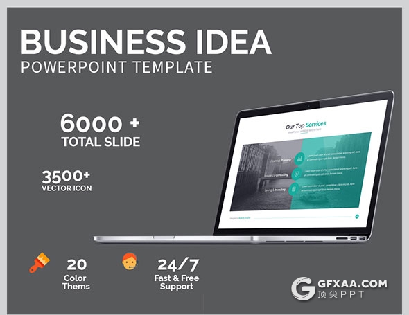 100页国外商务风格PPT模板27种配色主题 - 顶尖PPT