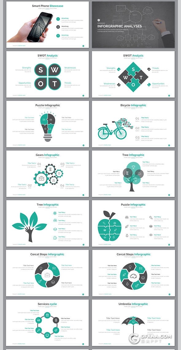 100页国外商务风格PPT模板27种配色主题 - 顶尖PPT