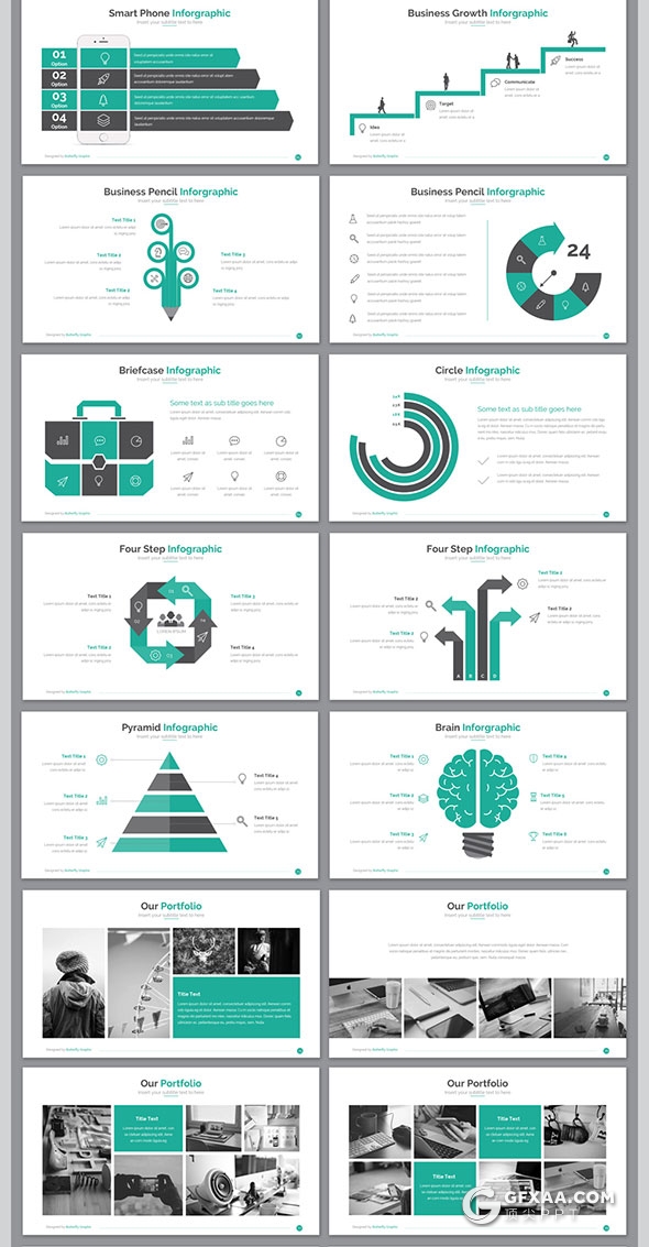 100页国外商务风格PPT模板27种配色主题 - 顶尖PPT