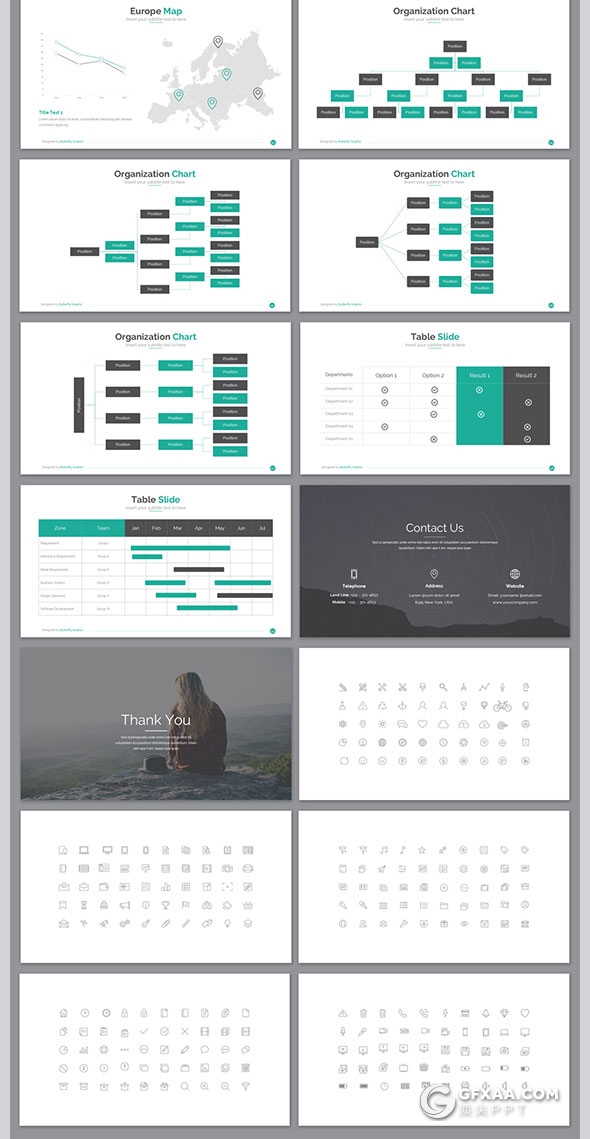 100页国外商务风格PPT模板27种配色主题 - 顶尖PPT