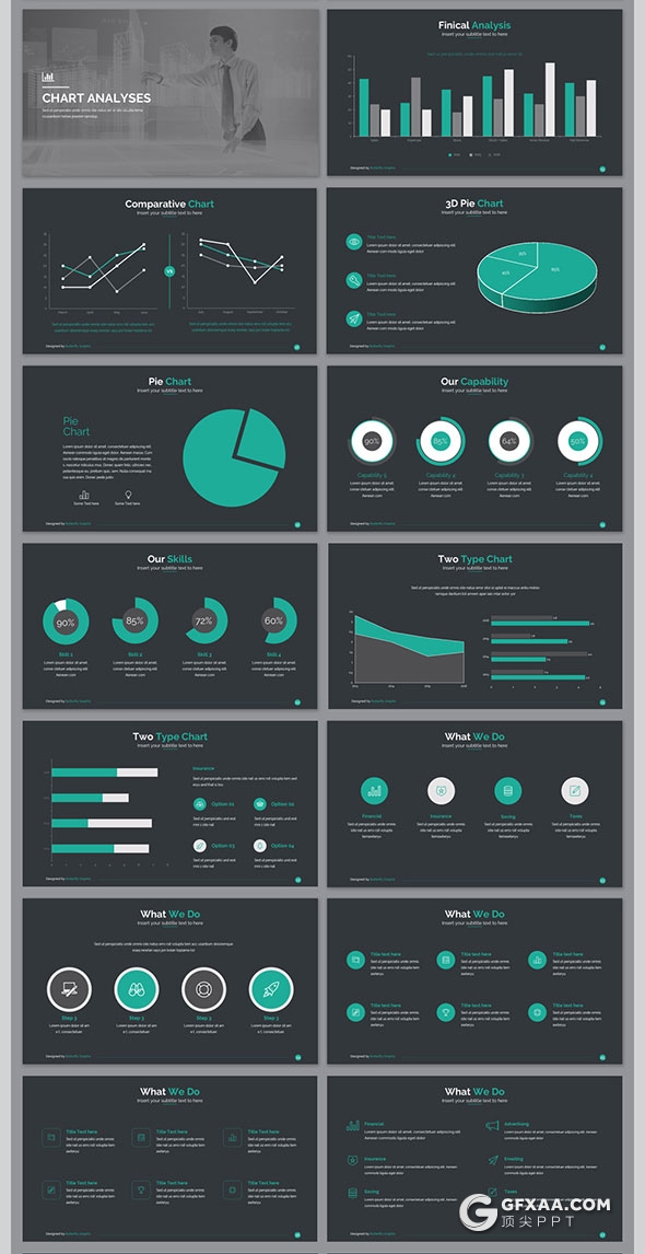 100页国外商务风格PPT模板27种配色主题 - 顶尖PPT