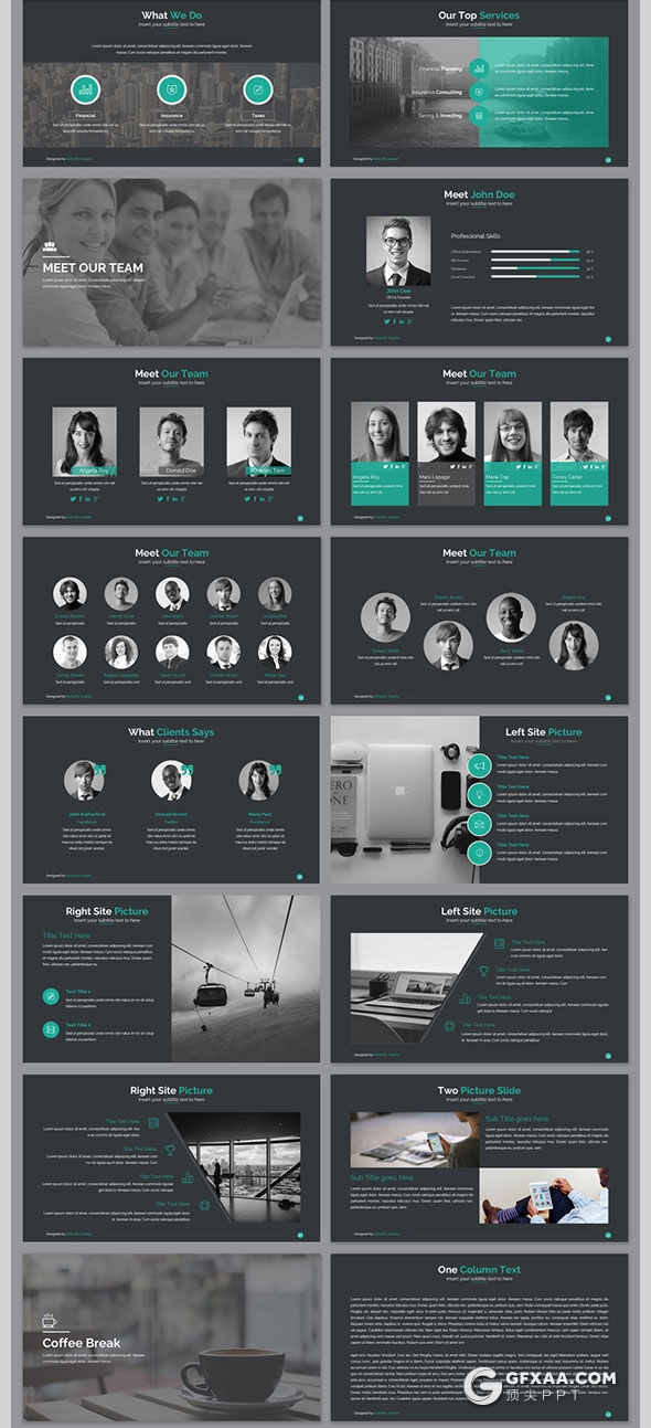 100页国外商务风格PPT模板27种配色主题 - 顶尖PPT