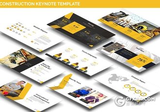 25页建筑工程施工keynote模板 - 顶尖PPT