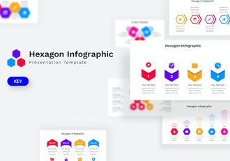 六边形信息图形数据可视化展示Keynote模板 - 顶尖PPT