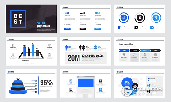 90页卡通风格商务演示文稿AI/EPS/PDF三种格式 - 顶尖PPT