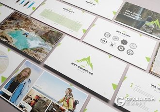 70页户外运动冒险产品促销展示keynote模板 - 顶尖PPT