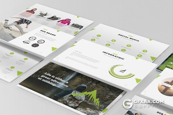 70页户外运动冒险产品促销展示keynote模板 - 顶尖PPT