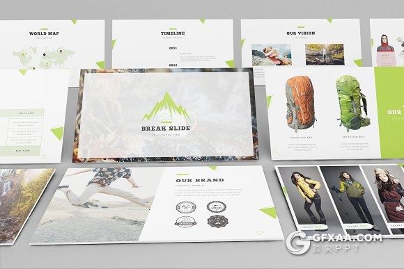 70页户外运动冒险产品促销展示keynote模板 - 顶尖PPT