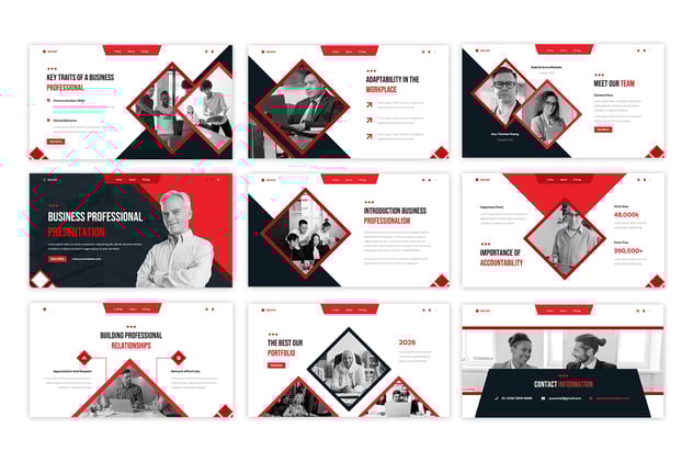 商业商务风格PowerPoint模板 - 顶尖PPT