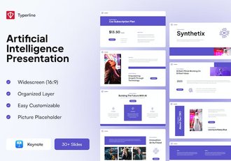 人工智能讲述技术应用发展趋势展示Keynote模板 - 顶尖PPT
