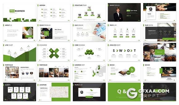 30页工作总结分析PPT模板 3种主题配色 - 顶尖PPT