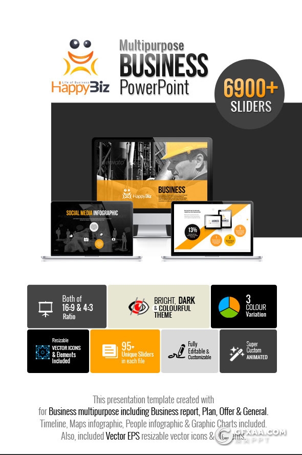 97页商务风格工作汇报PPT模板 6种配色主题 - 顶尖PPT