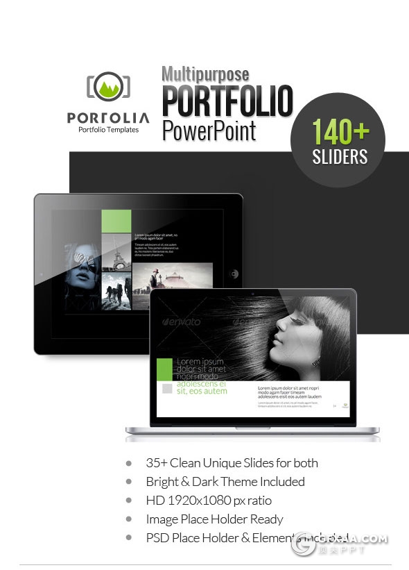 37页摄影照片展示PPT模板 2种底色 - 顶尖PPT