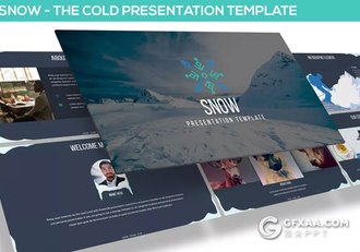 32页创意冬季冰块商务风格PPT模板 - 顶尖PPT