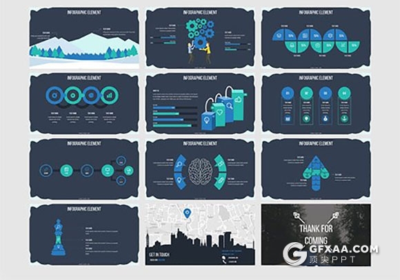 32页创意冬季冰块商务风格PPT模板 - 顶尖PPT