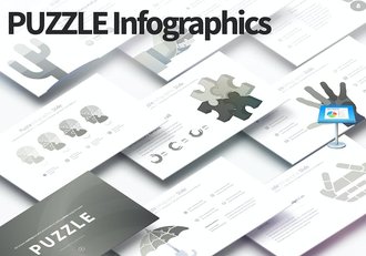 简单创意拼图信息图形图表keynote模板 - 顶尖PPT
