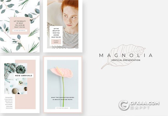 103页A4规格文艺唯美系列PPT画册模板 - 顶尖PPT