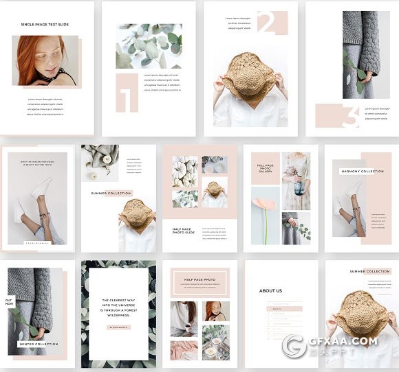 103页A4规格文艺唯美系列PPT画册模板 - 顶尖PPT