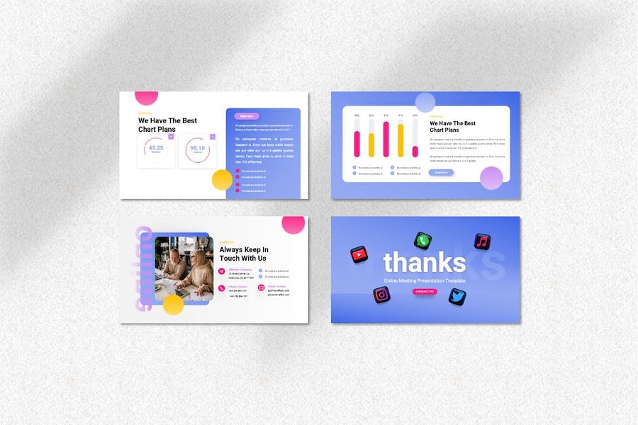 在线会议远程沟通协作方案Keynote模板 - 顶尖PPT