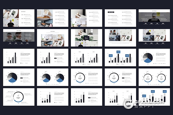 70页极简风格 工作总结公司介绍PPT模板 - 顶尖PPT