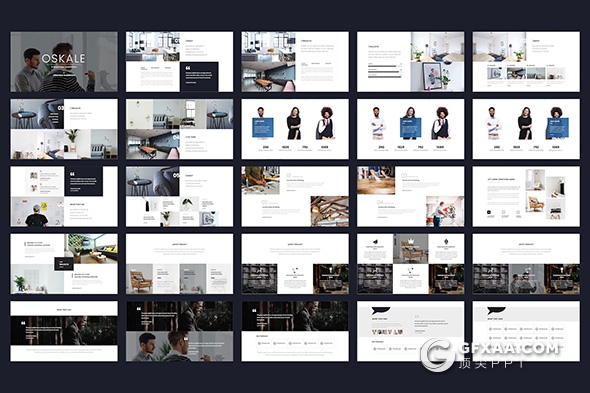 70页极简风格 工作总结公司介绍PPT模板 - 顶尖PPT