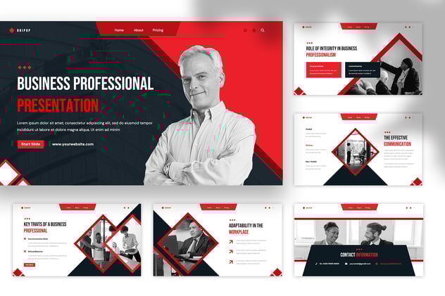 商业商务风格PowerPoint模板 - 顶尖PPT