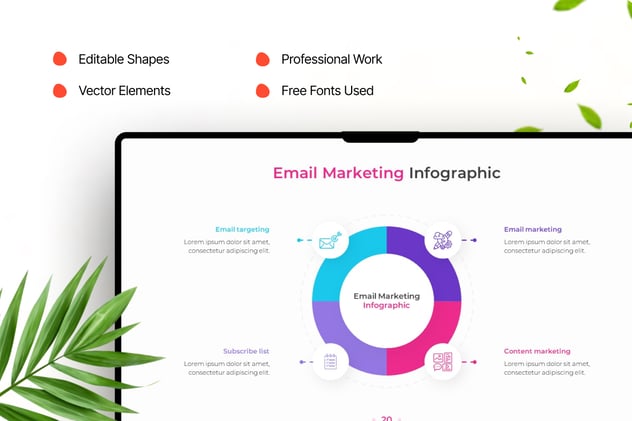 彩色信息图表演示PPT幻灯片 - 顶尖PPT