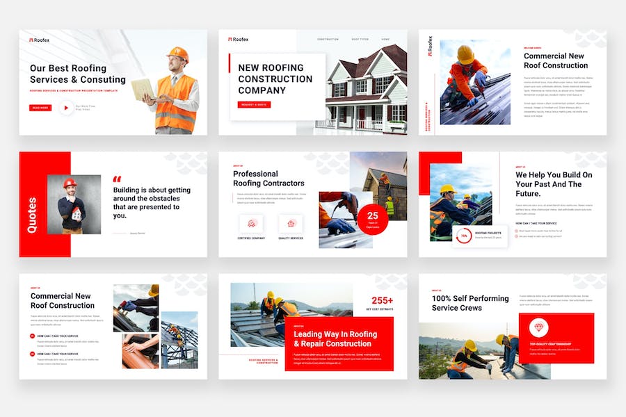 屋顶维修新屋顶安装案例展示公司简介keynote模板 - 顶尖PPT