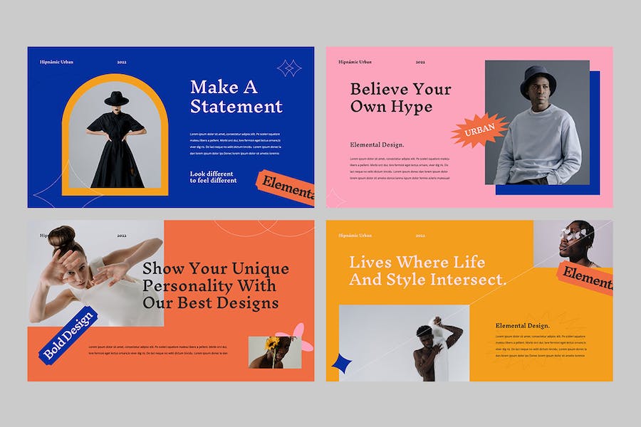 时尚创意品牌视觉设计Keynote模板 - 顶尖PPT