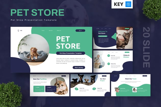 宠物店主题keynote模板 - 顶尖PPT