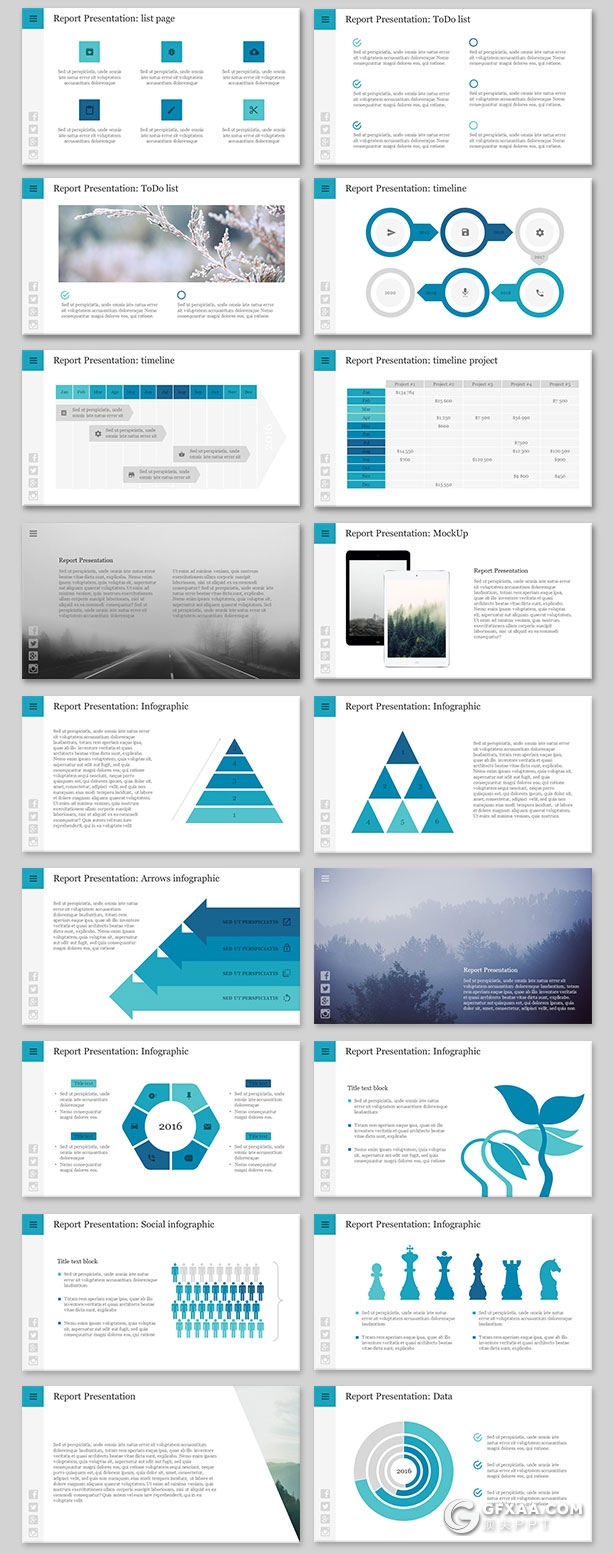 92页简约大气商务风格keynote模板 15种主题配色 - 顶尖PPT
