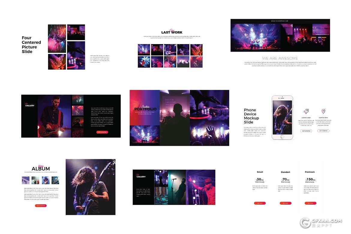 54页艺术活动音乐演唱会介绍展示PPT模板 - 顶尖PPT