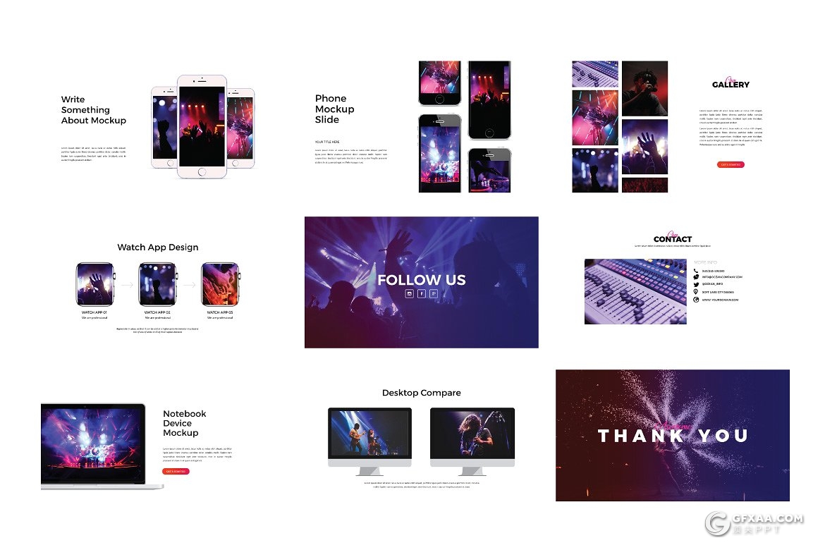 54页艺术活动音乐演唱会介绍展示PPT模板 - 顶尖PPT