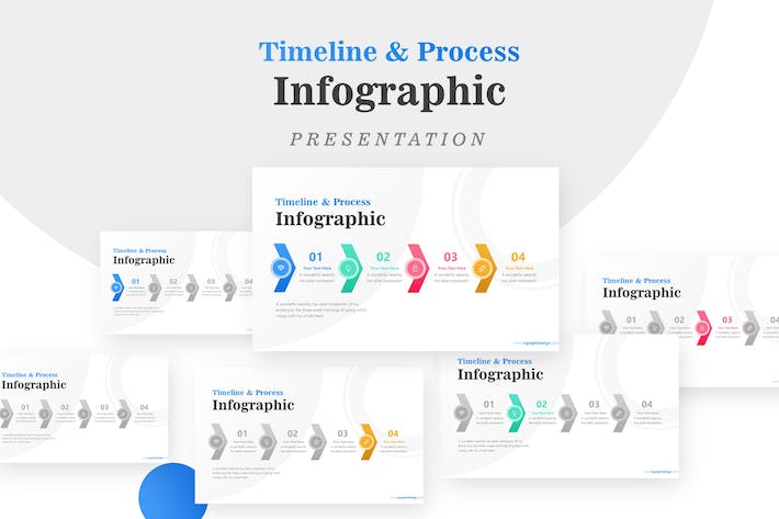 带有时间线箭头的业务流程信息图PPT模板 - 顶尖PPT