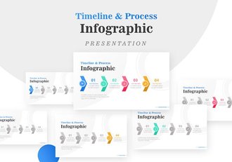 带有时间线箭头的业务流程信息图PPT模板 - 顶尖PPT