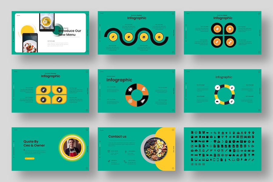 西式美食餐厅厨房介绍厨师团队展示keynote模板 - 顶尖PPT