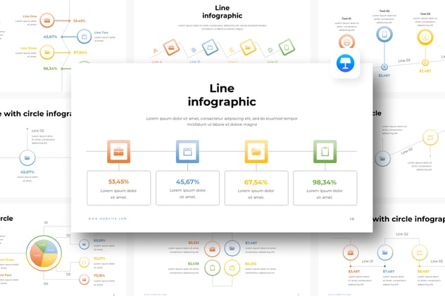 线路信息图keynote模板 - 顶尖PPT