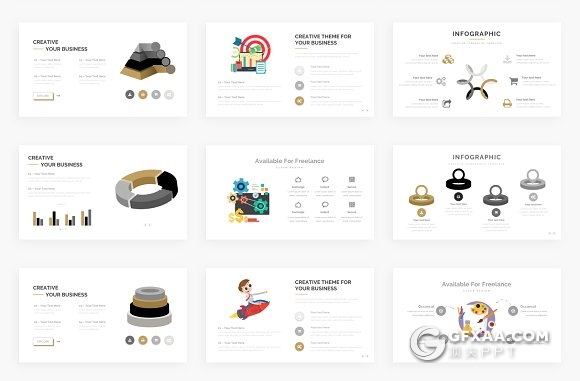 148页简约尊贵 欧美商务风格PPT模板 - 顶尖PPT