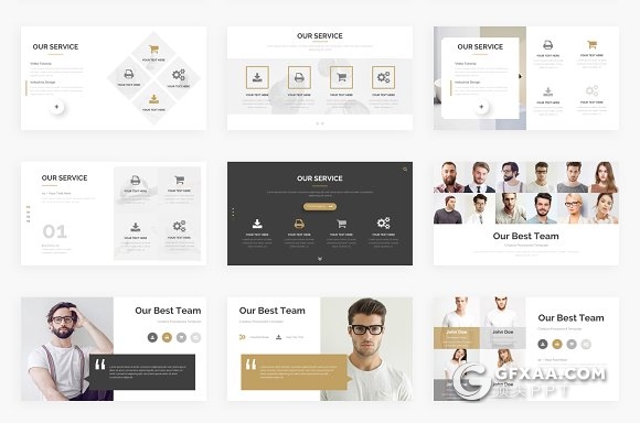 148页简约尊贵 欧美商务风格PPT模板 - 顶尖PPT
