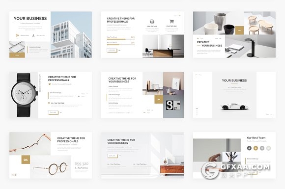 148页简约尊贵 欧美商务风格PPT模板 - 顶尖PPT